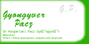 gyongyver pacz business card